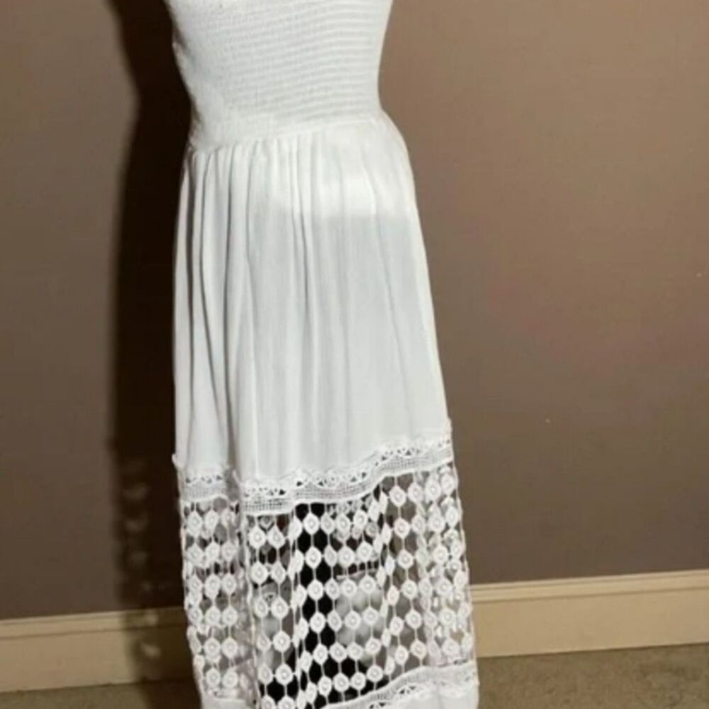 Justify Strapless White Lace Dress FREE SWEATER